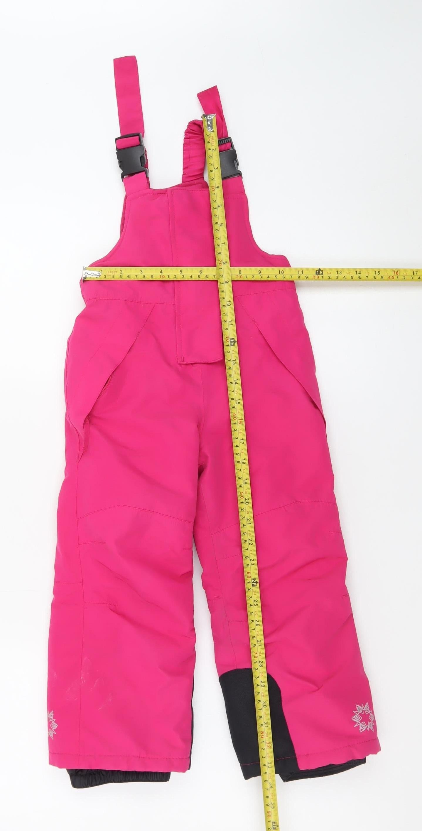 Civil Pro Girls Pink Ski Salopettes Waterproof Winter Snow Trousers 2-4 Years