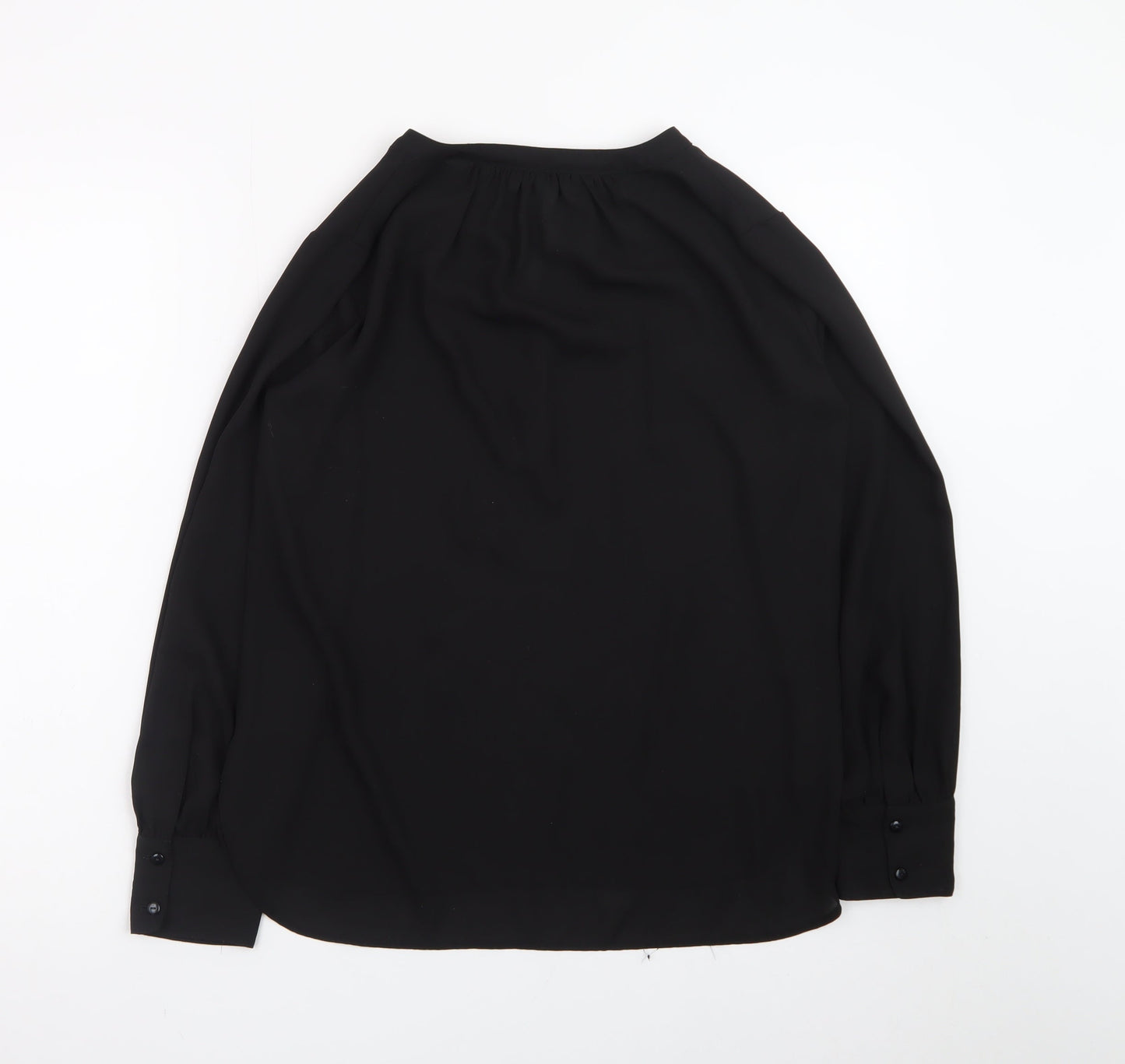 Dunnes Women’s Black Long Sleeve V-Neck Chiffon Blouse Size 8