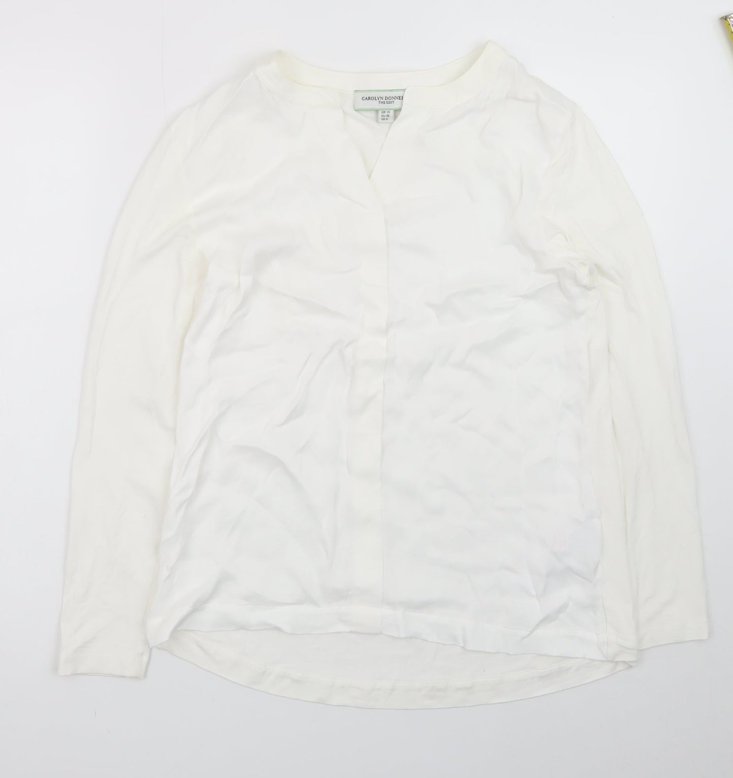 Carolyn Donnelly Women’s White Viscose Long Sleeve Blouse UK 10