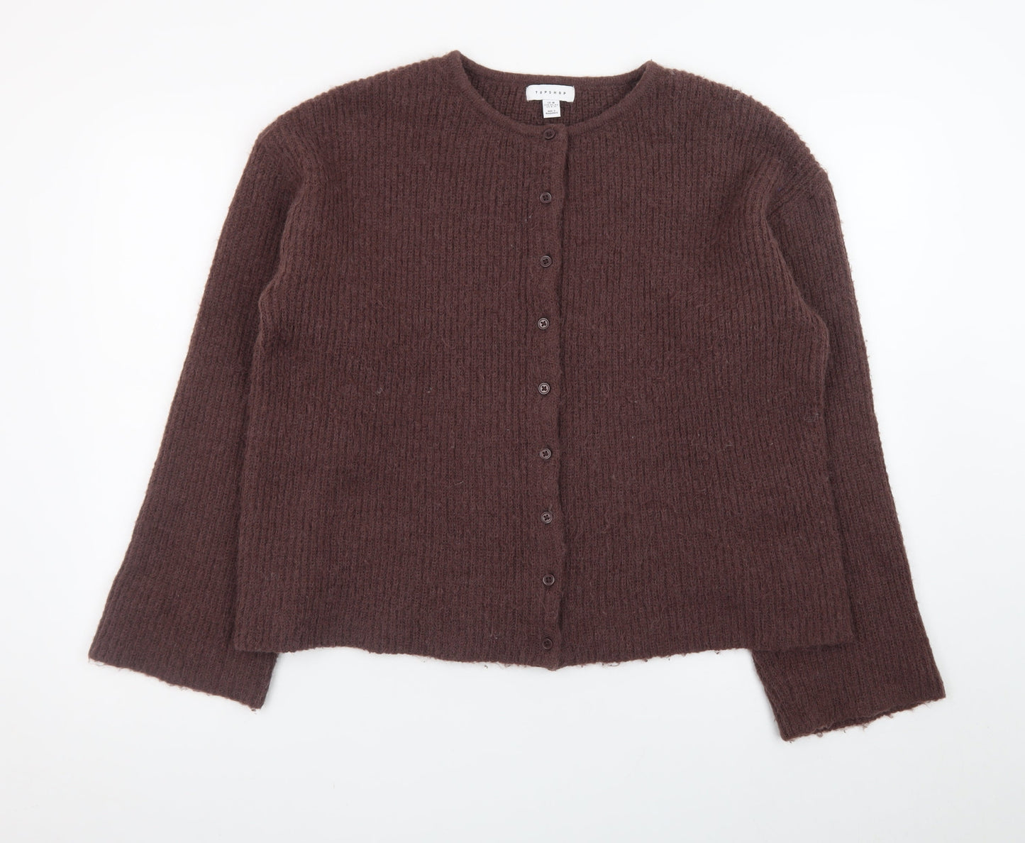 Topshop Women’s Brown Knit Long Sleeve Cardigan Size M