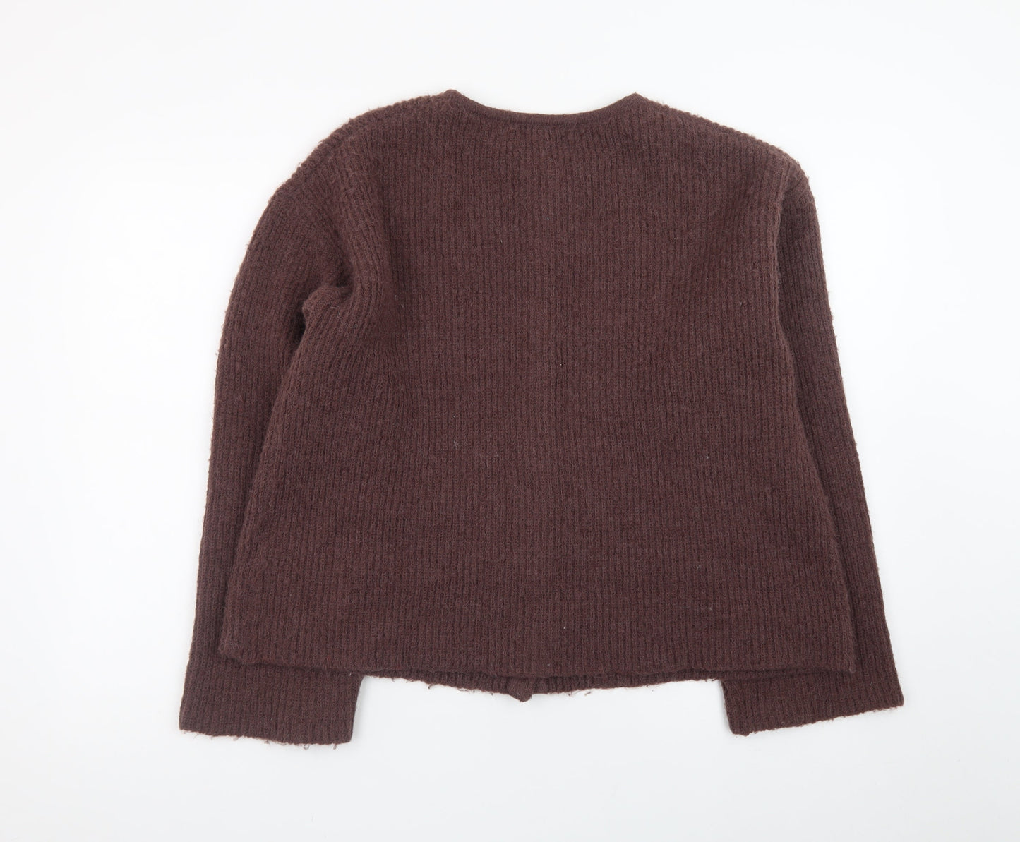 Topshop Women’s Brown Knit Long Sleeve Cardigan Size M