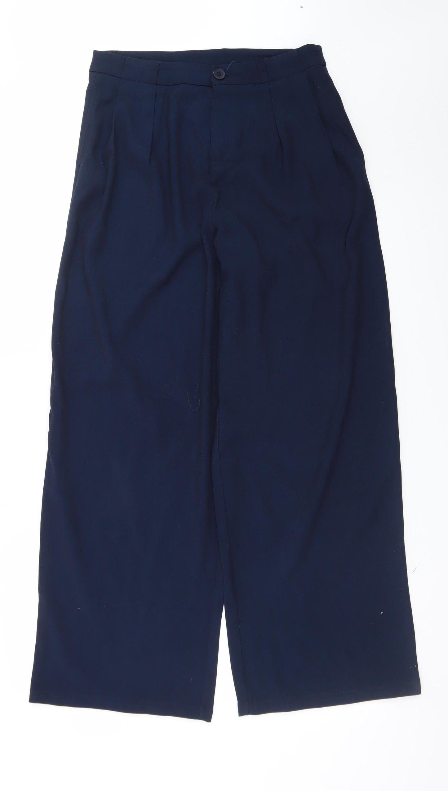 Cider Women’s Blue Wide-Leg Trousers Size M High Rise Business Casual