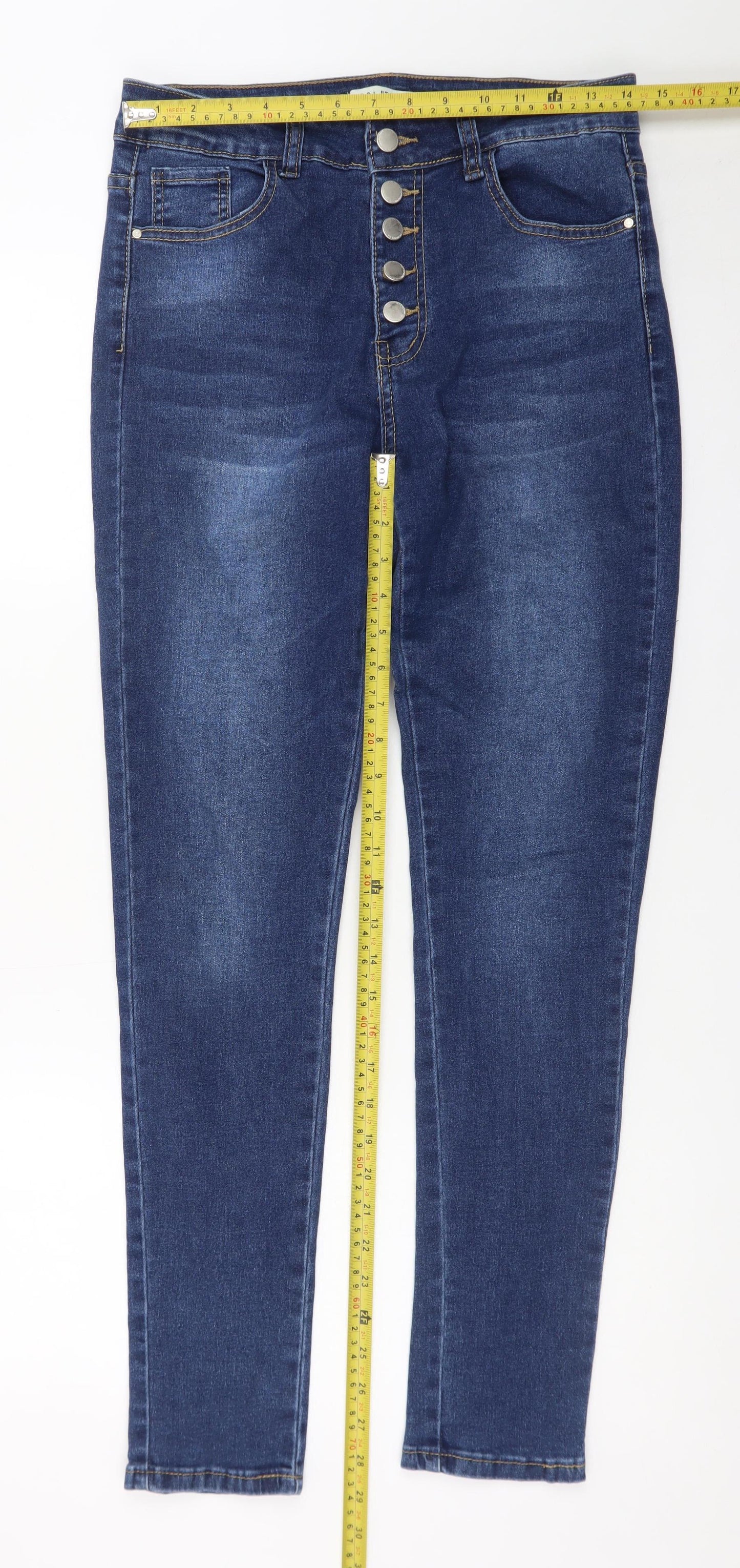 Miss RJ Women’s Blue High Rise Skinny Jeans Size 12 Denim Stretch