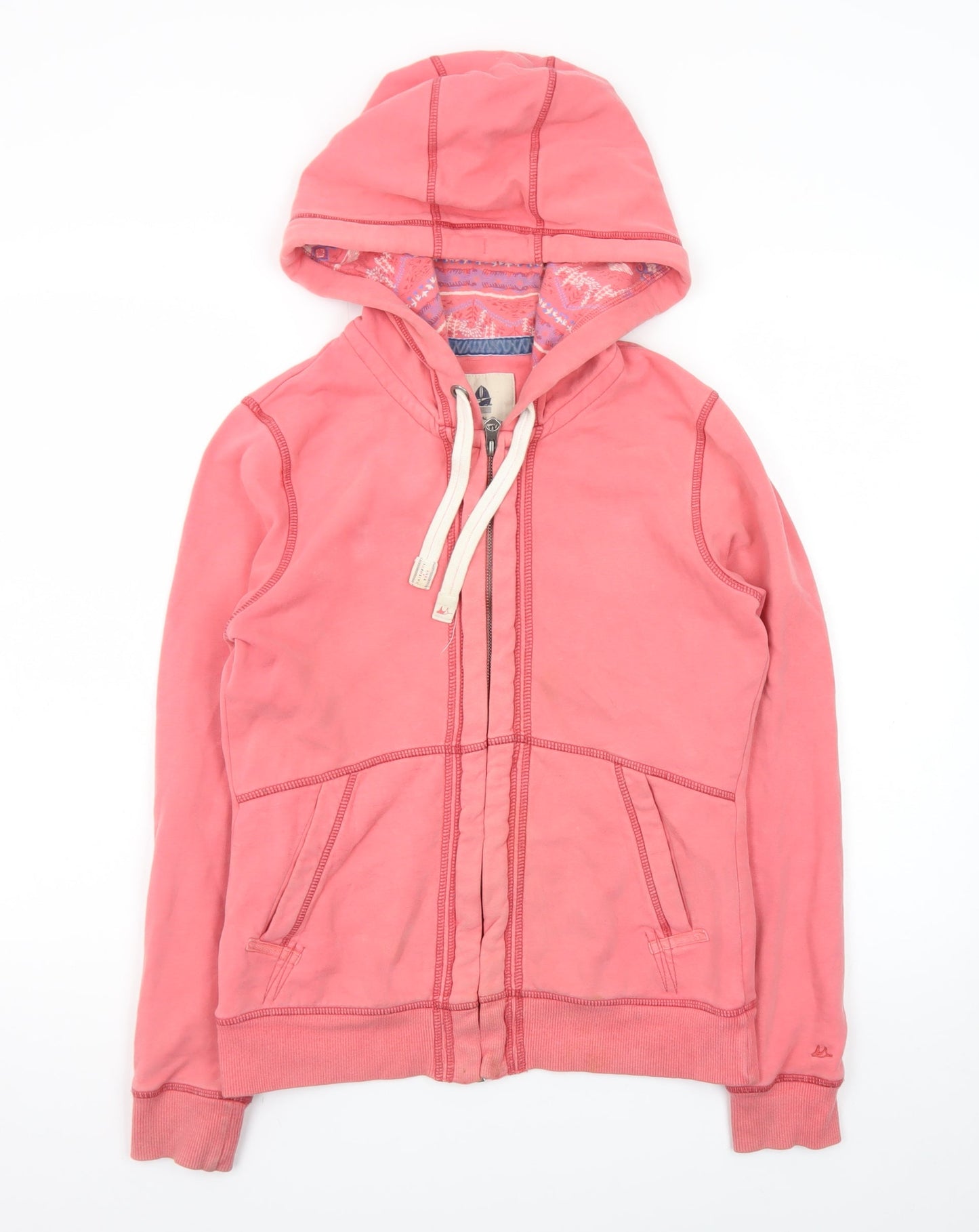 Mantaray Women's Pink Full Zip Hoodie Size 10 Cotton Lined Casual