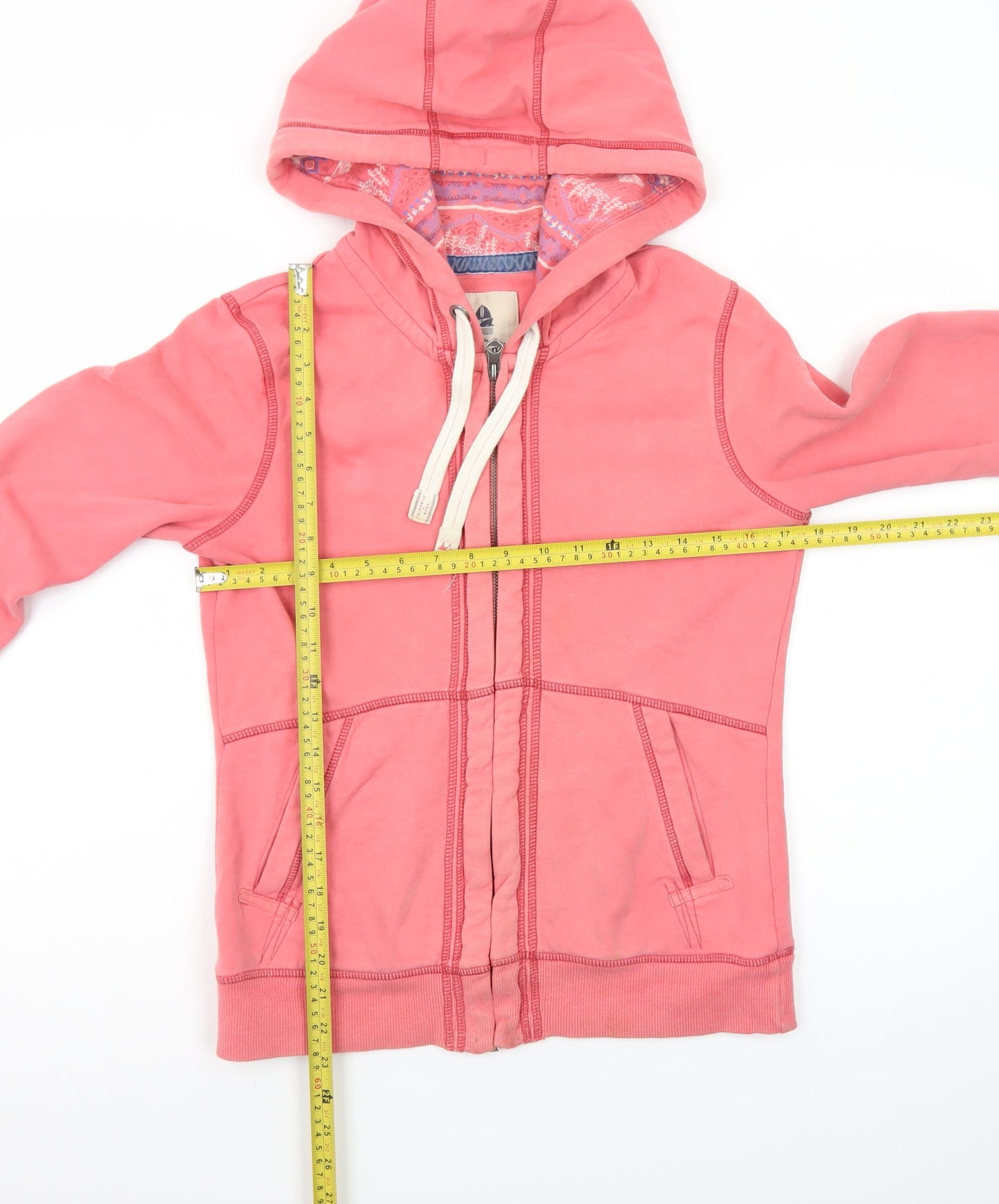 Mantaray Women's Pink Full Zip Hoodie Size 10 Cotton Lined Casual