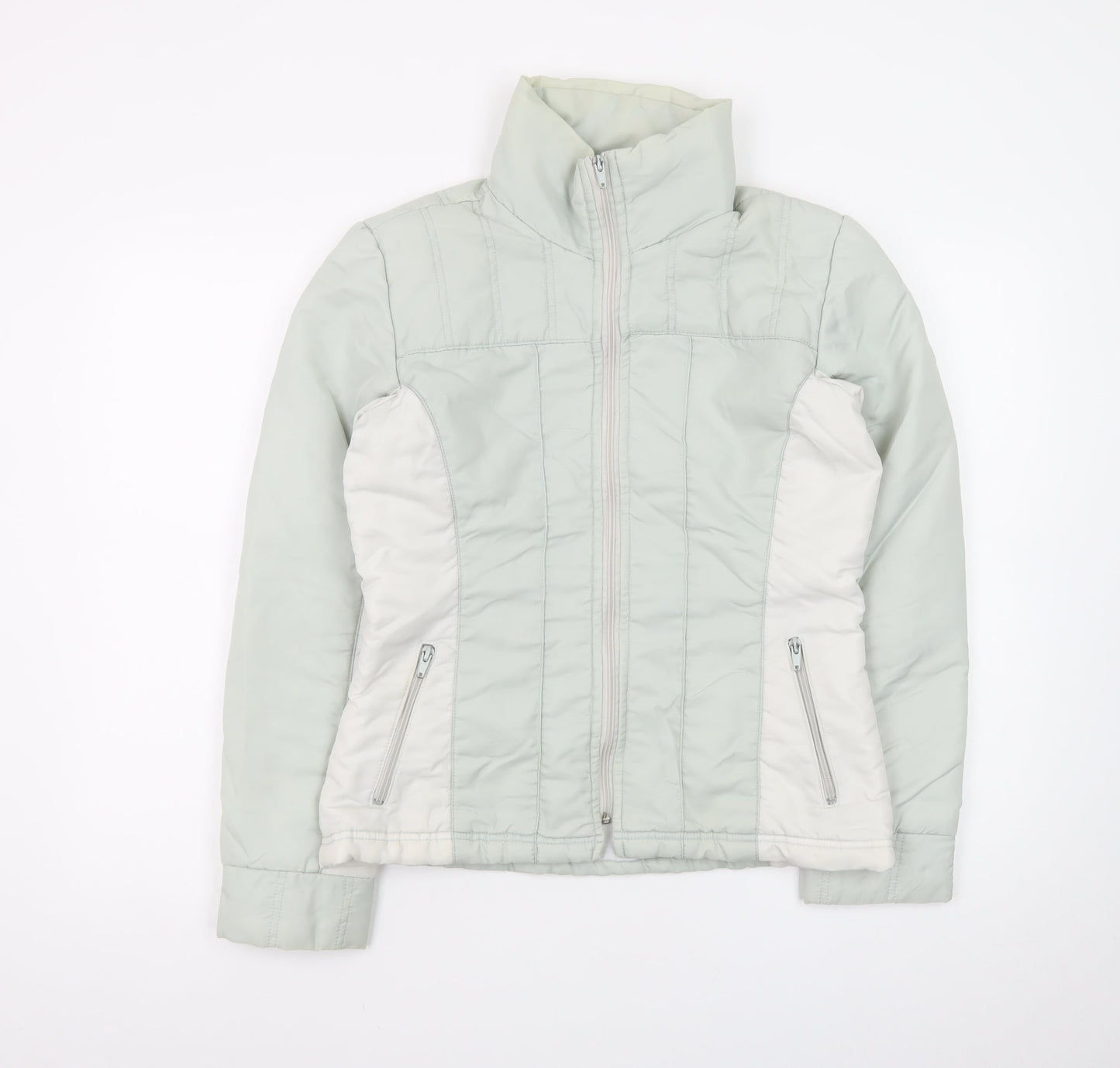 Vero Moda Women's Grey Puffer Jacket Full Zip Lined M