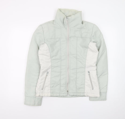 Vero Moda Women's Grey Puffer Jacket Full Zip Lined M