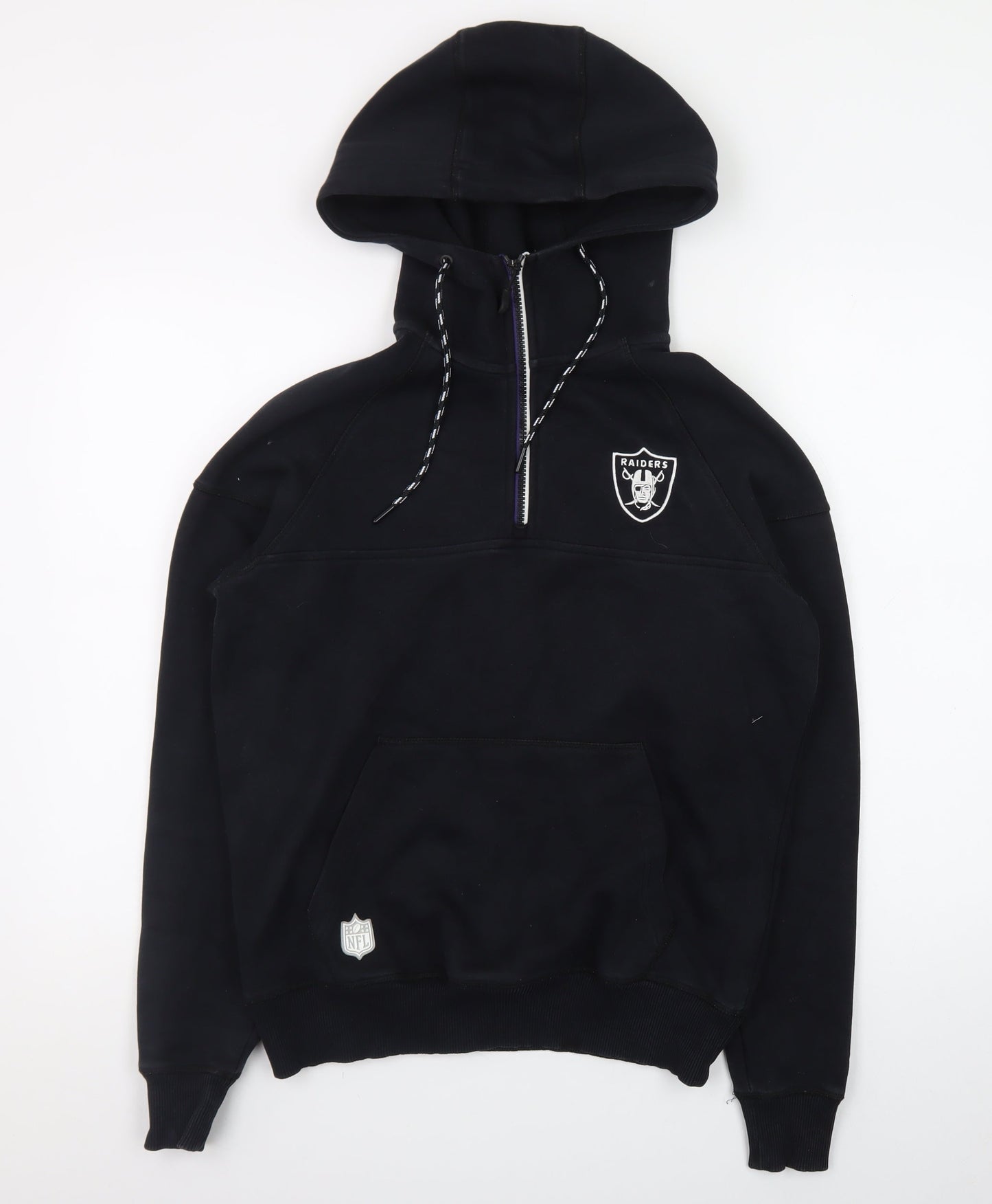 New Era Men's Black Raiders 1/2 Zip Hoodie Size S NFL Team Apparel