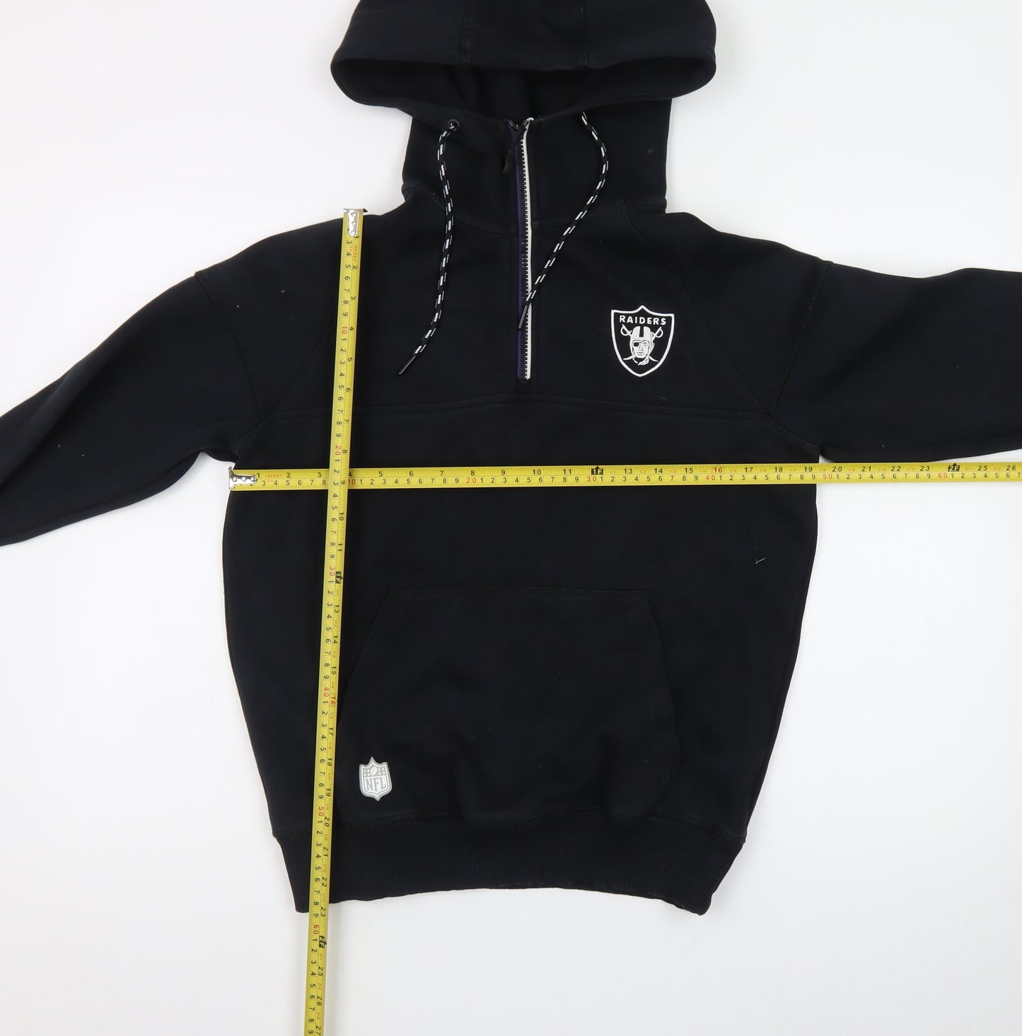 New Era Men's Black Raiders 1/2 Zip Hoodie Size S NFL Team Apparel