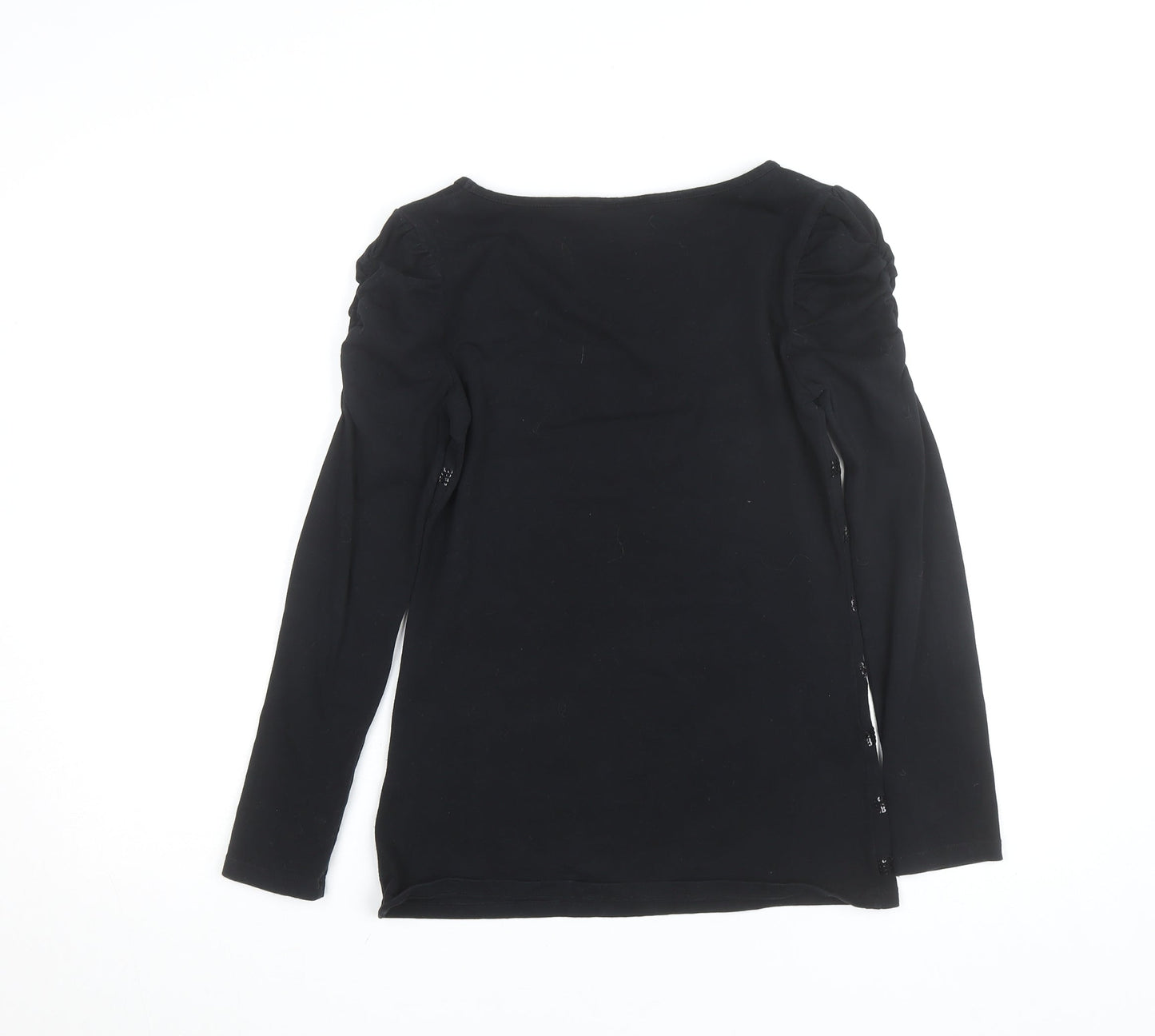 XSIDE Women's Black Sequin Stripe Long Sleeve T-Shirt Size M