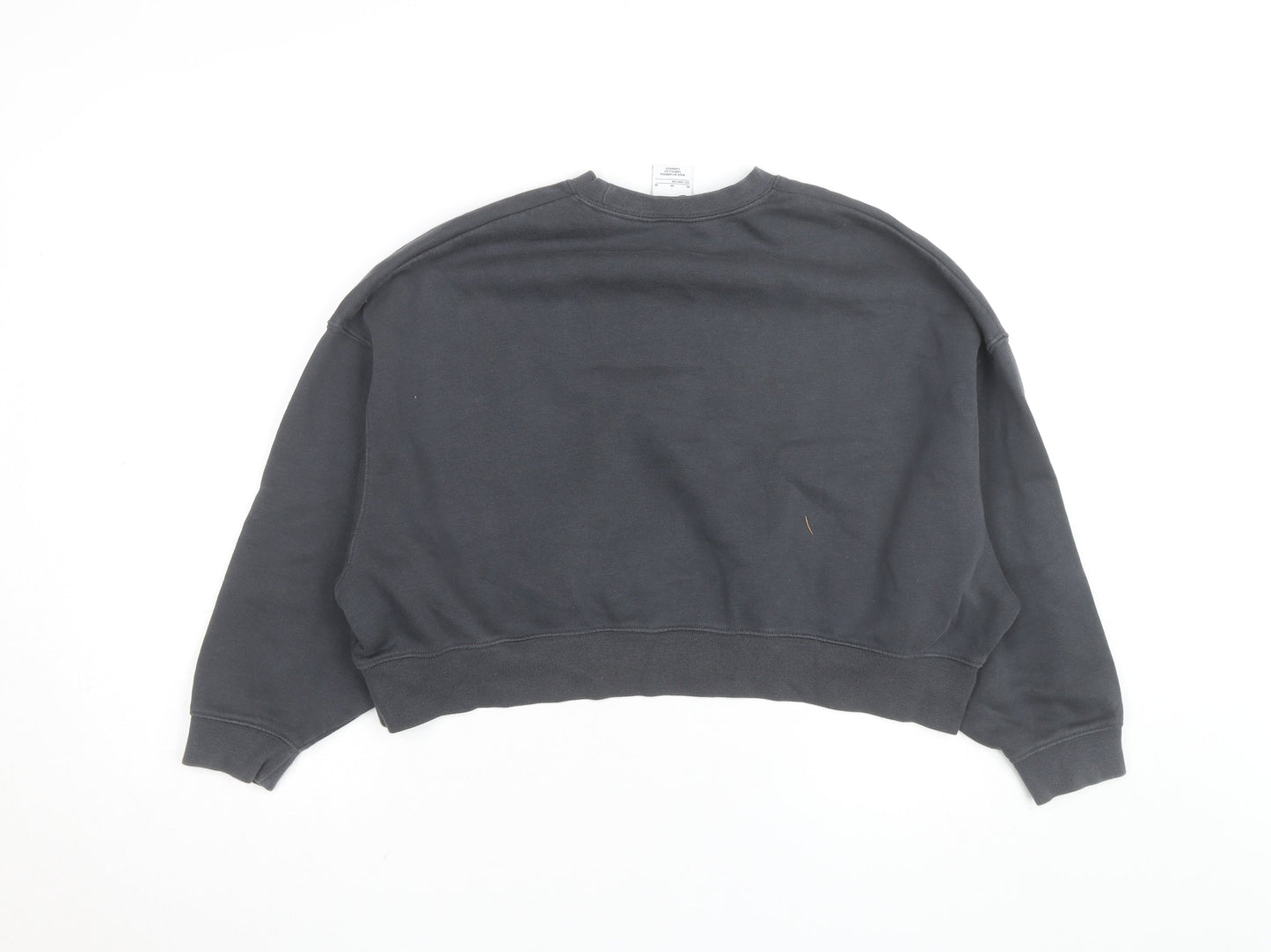 Nike Womens Grey Pink Logo Crew Neck Pullover Sweatshirt M