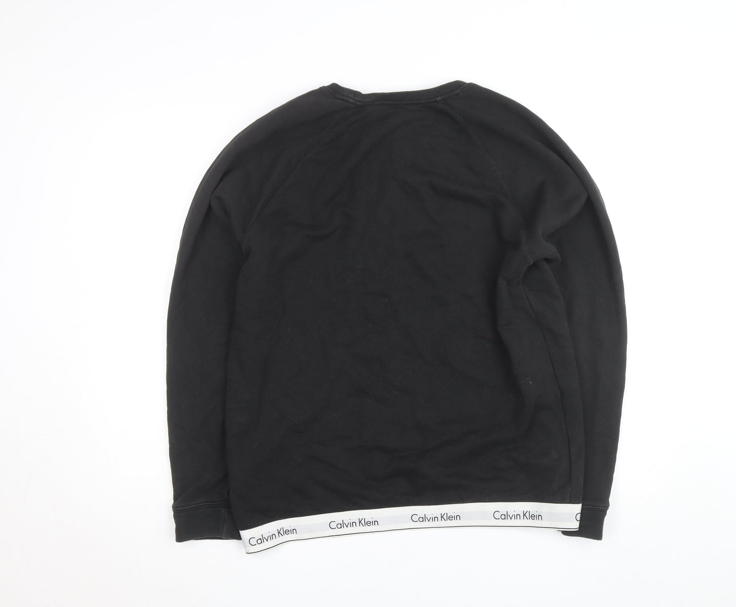 Calvin Klein Men's Black Crew Neck Logo Sweatshirt Size S