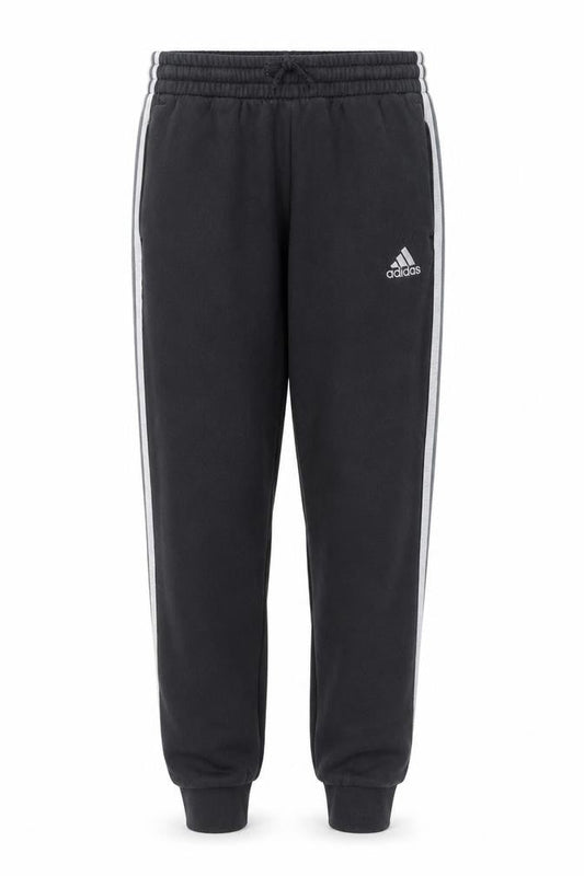 Adidas Womens Black Jogger Trousers Size M Elastic Waist Side Stripe