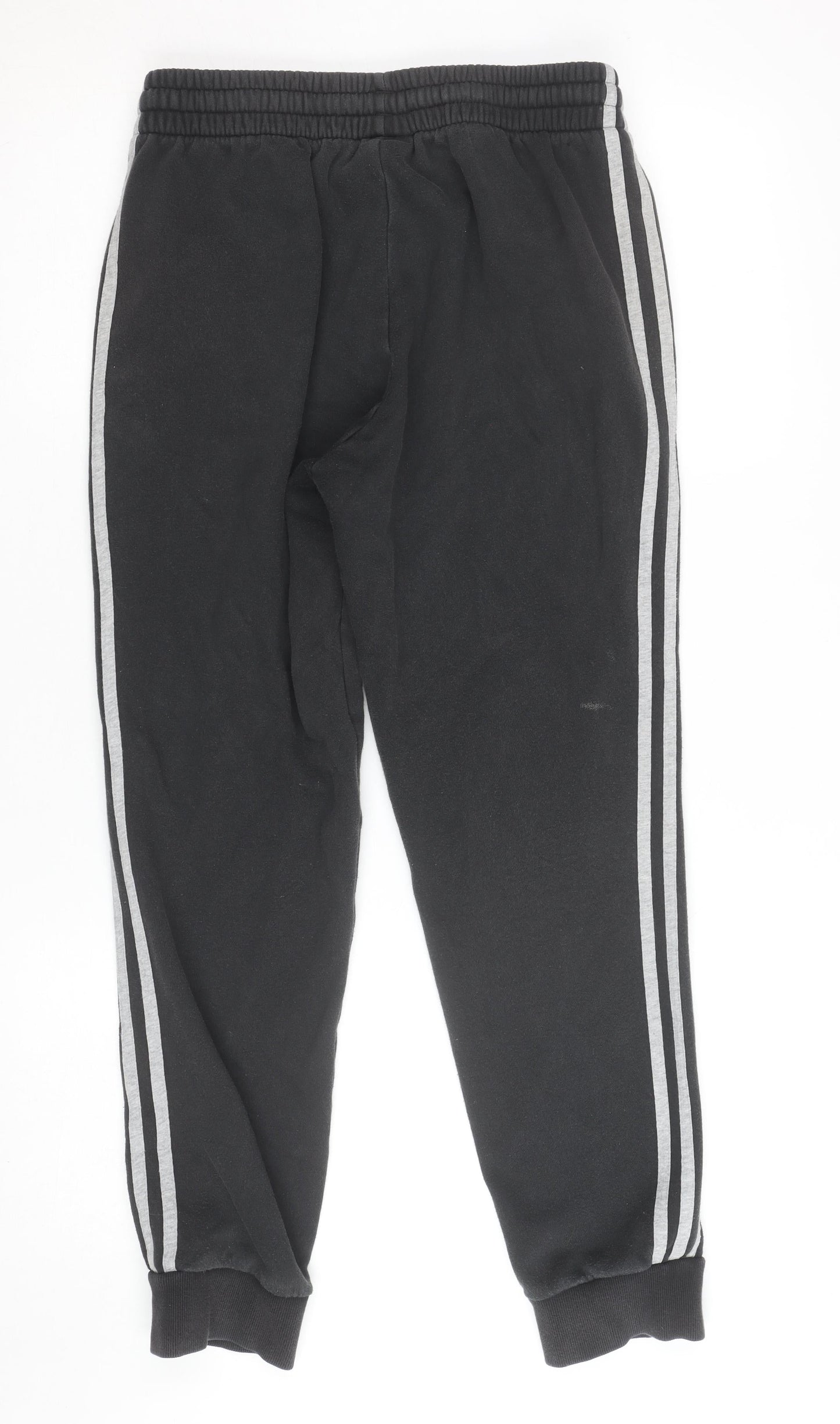 Adidas Womens Black Jogger Trousers Size M Elastic Waist Side Stripe