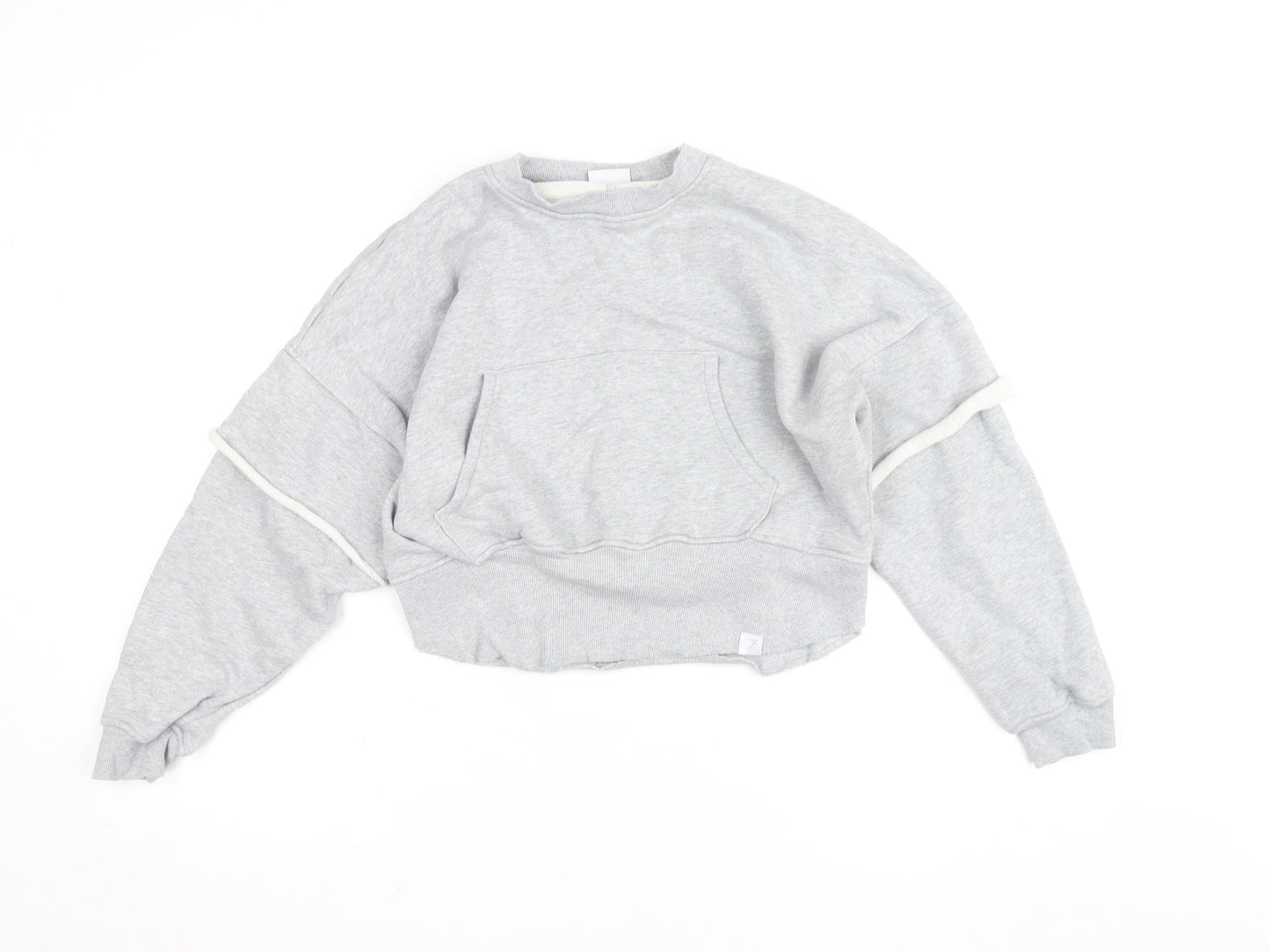 Gymshark Womens Grey Small Cropped Pullover Sweatshirt