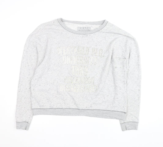 River Island Women's Grey Cotton Blend Pullover Sweatshirt Size 14