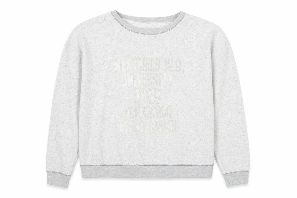 River Island Women's Grey Cotton Blend Pullover Sweatshirt Size 14