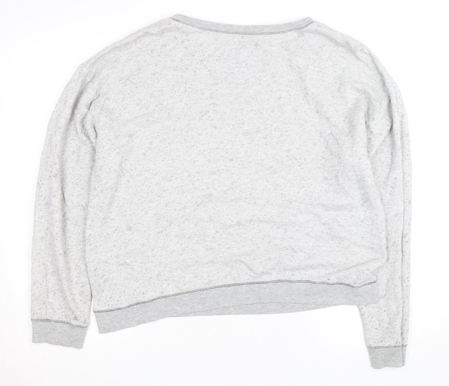 River Island Women's Grey Cotton Blend Pullover Sweatshirt Size 14