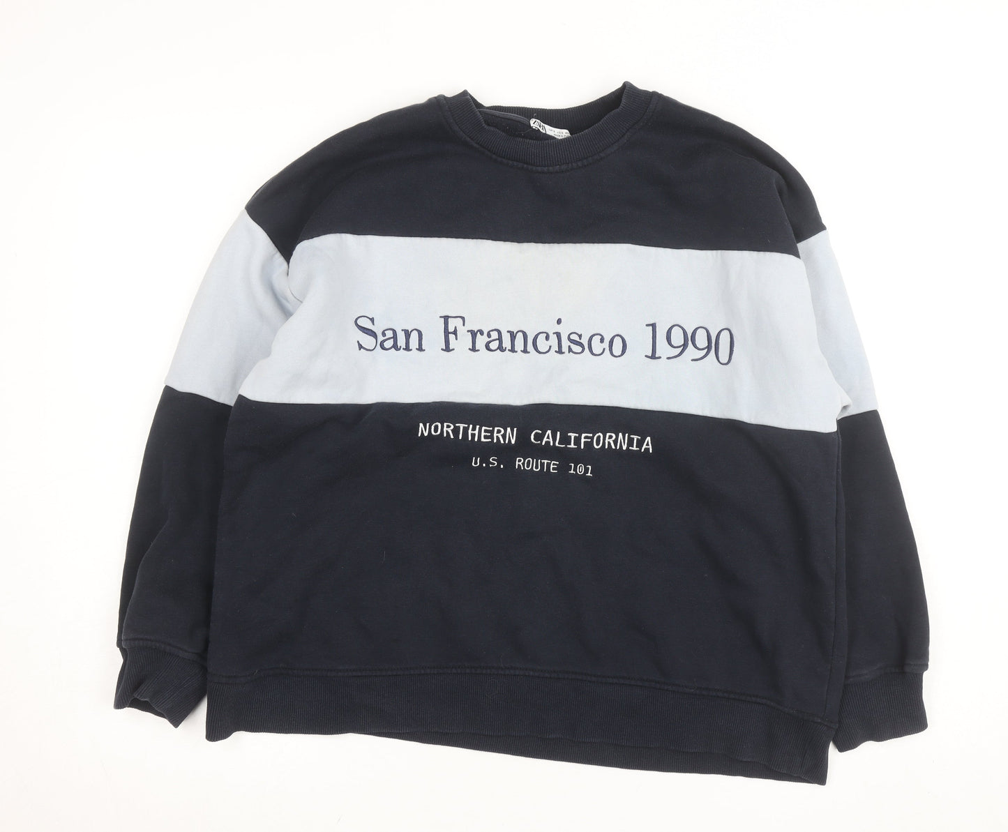 Zara Men's Blue San Francisco 1990 Pullover Sweatshirt Size S