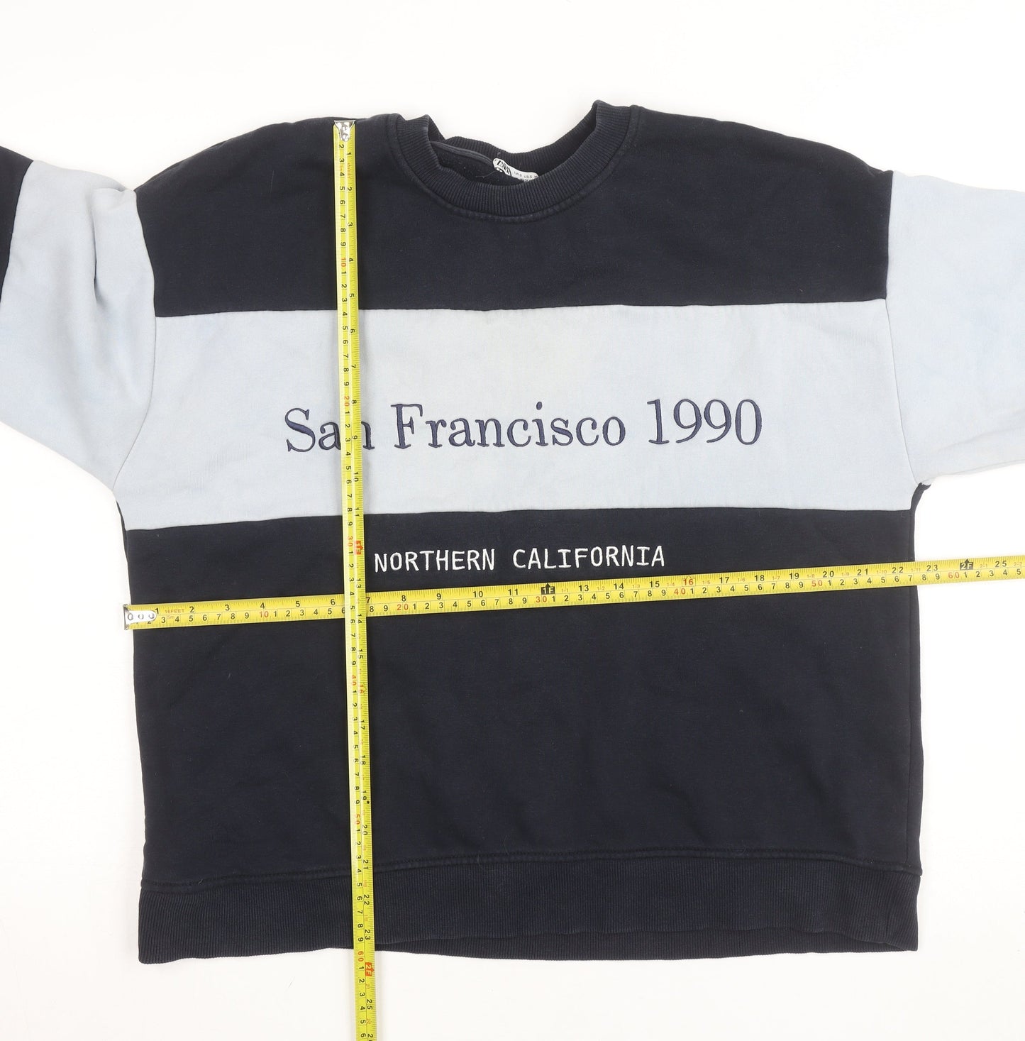 Zara Men's Blue San Francisco 1990 Pullover Sweatshirt Size S