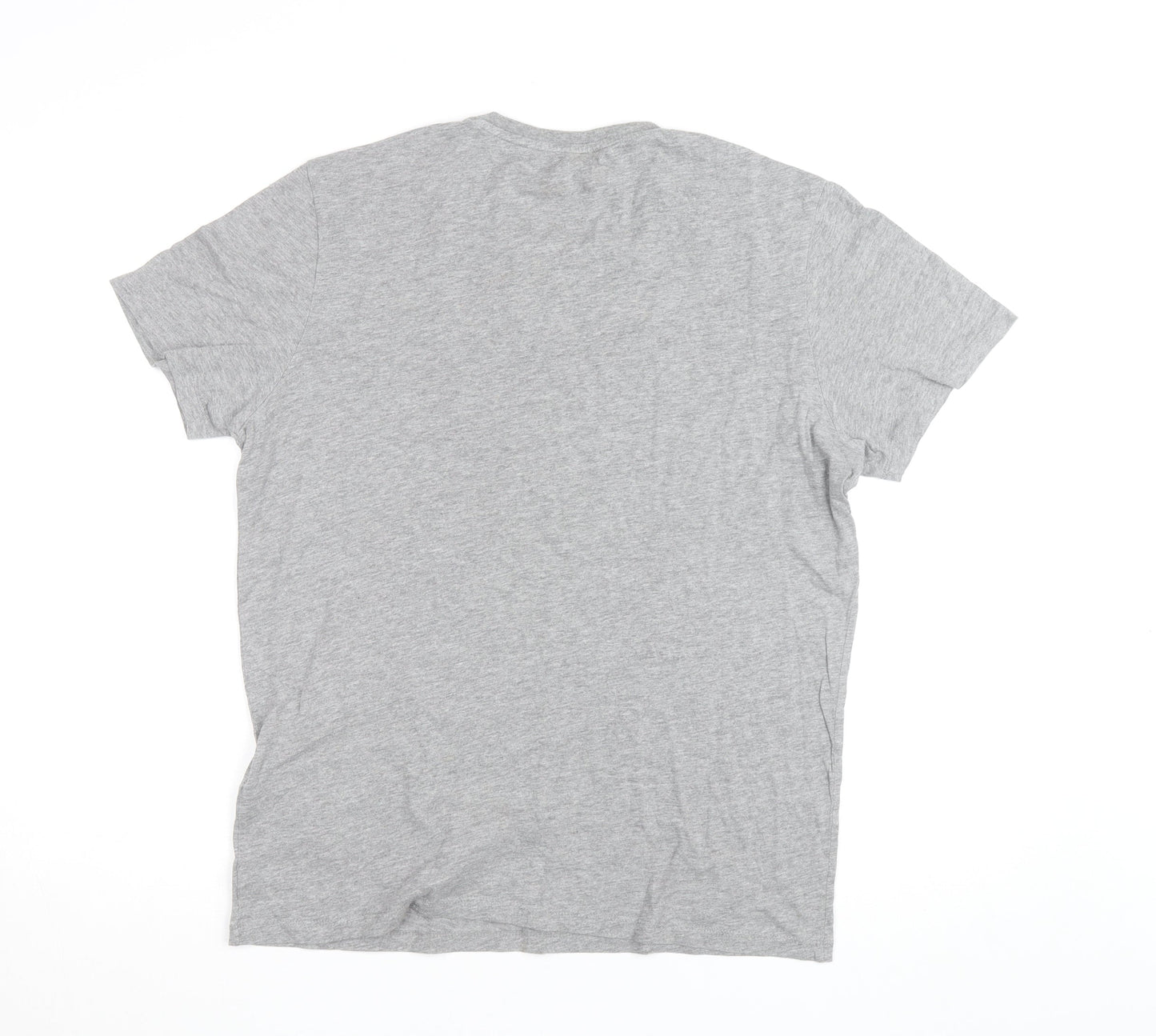 Jack & Jones Men's Grey Graphic Print Crew Neck T-Shirt Size L