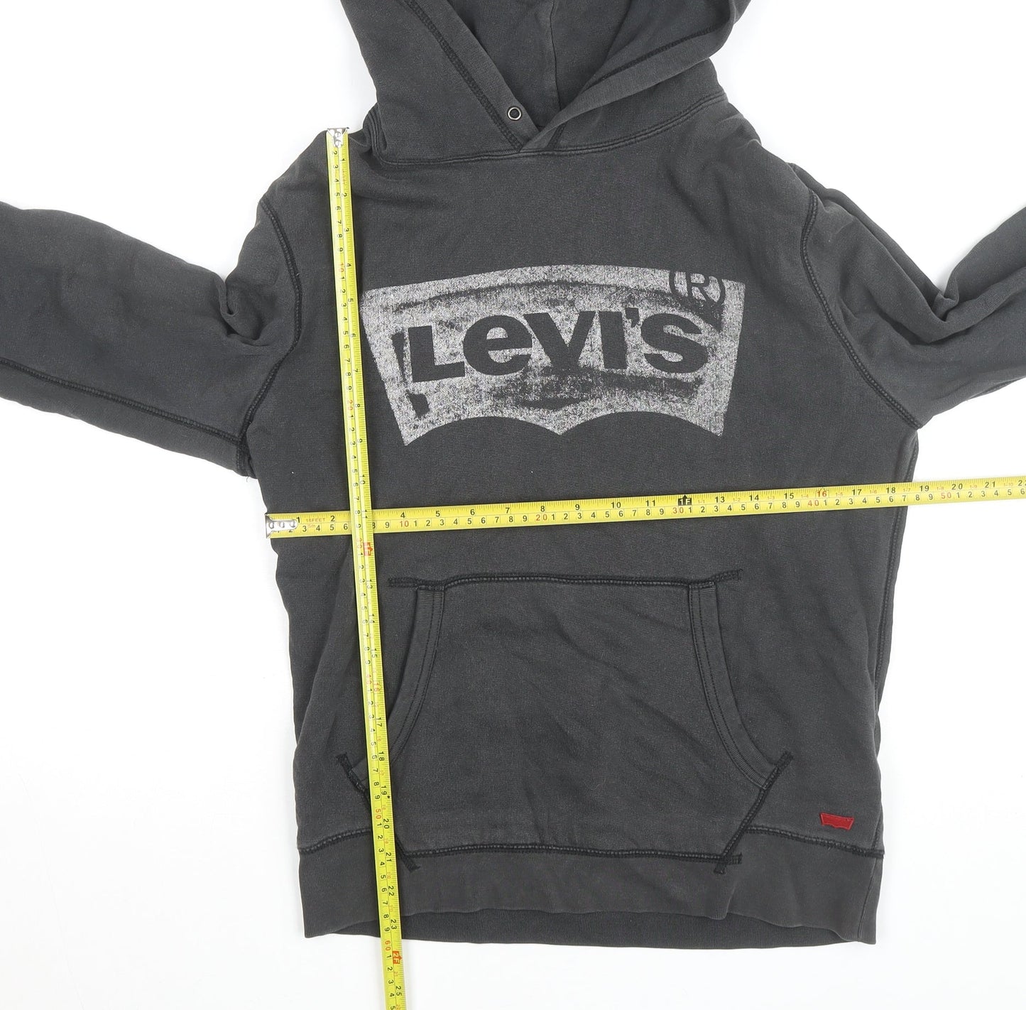 Levi's Men's Grey Pullover Hoodie Small Classic Logo