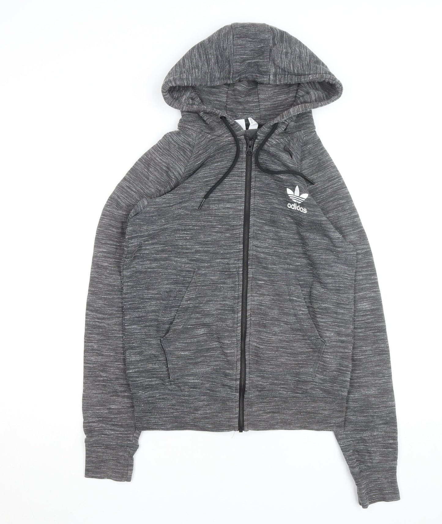 Adidas Men's Grey Full Zip Hoodie Size M Lightweight Sportswear