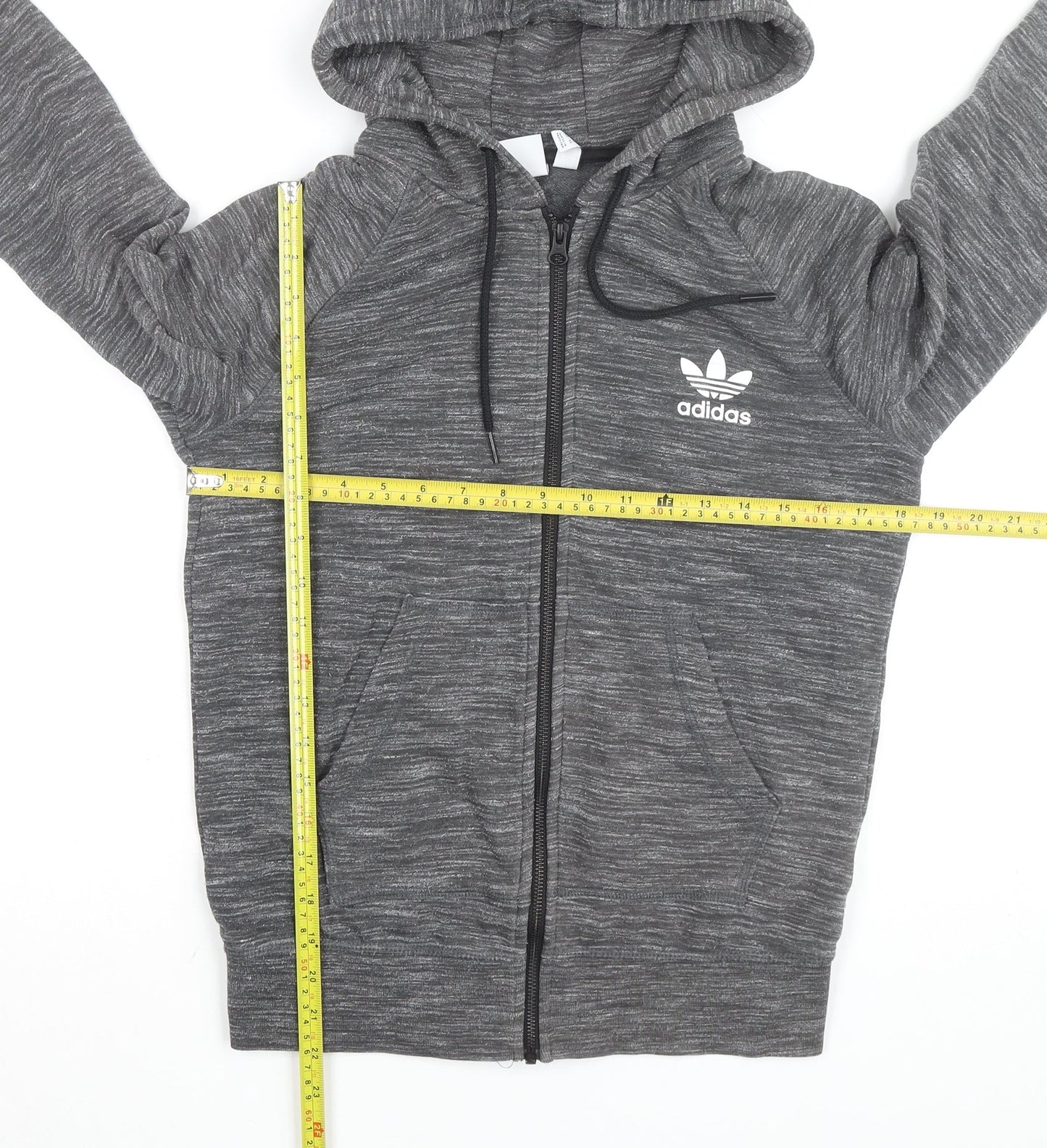Adidas Men's Grey Full Zip Hoodie Size M Lightweight Sportswear