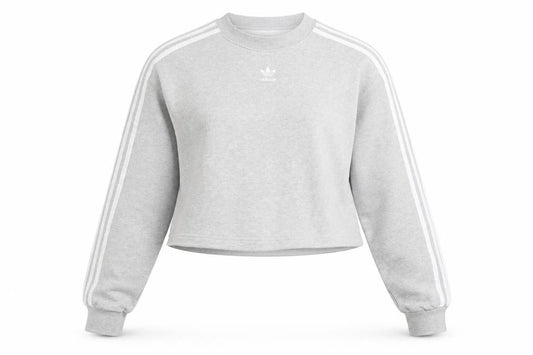 Adidas Womens Grey Cropped Pullover Sweatshirt XS