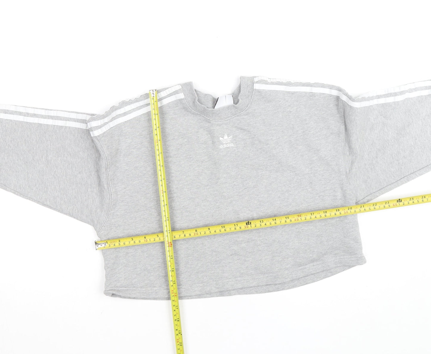 Adidas Womens Grey Cropped Pullover Sweatshirt XS