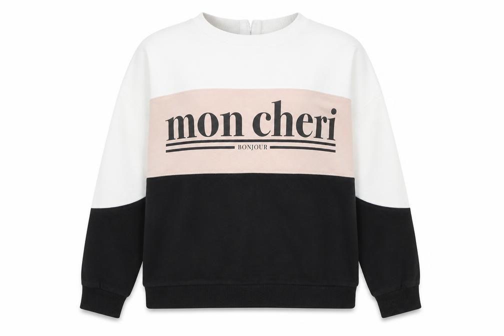 River Island Womens Beige Black Colourblock Pullover Sweatshirt L
