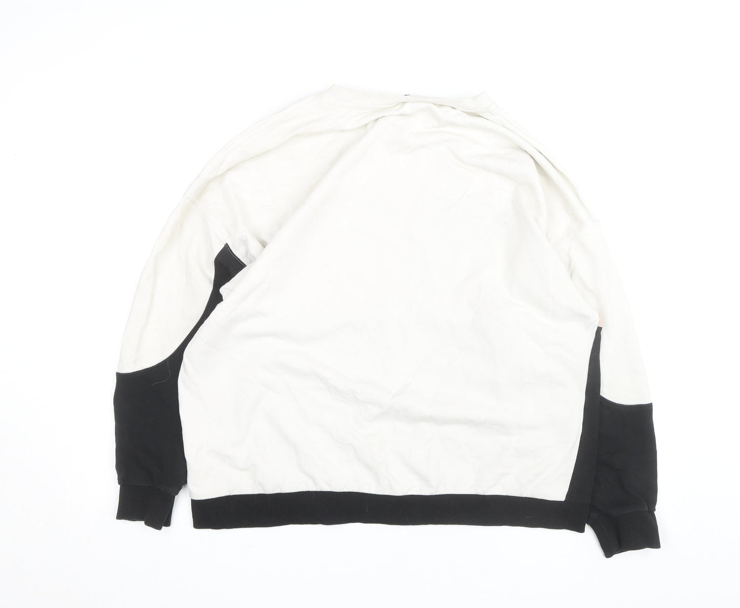 River Island Womens Beige Black Colourblock Pullover Sweatshirt L