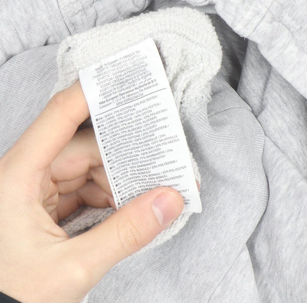 Nike Men's Grey Pullover Hoodie Size M Fleece Regular Fit