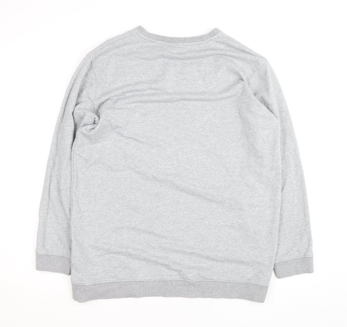 BQR Men's Grey Graphic Pullover Sweatshirt L Regular Fit