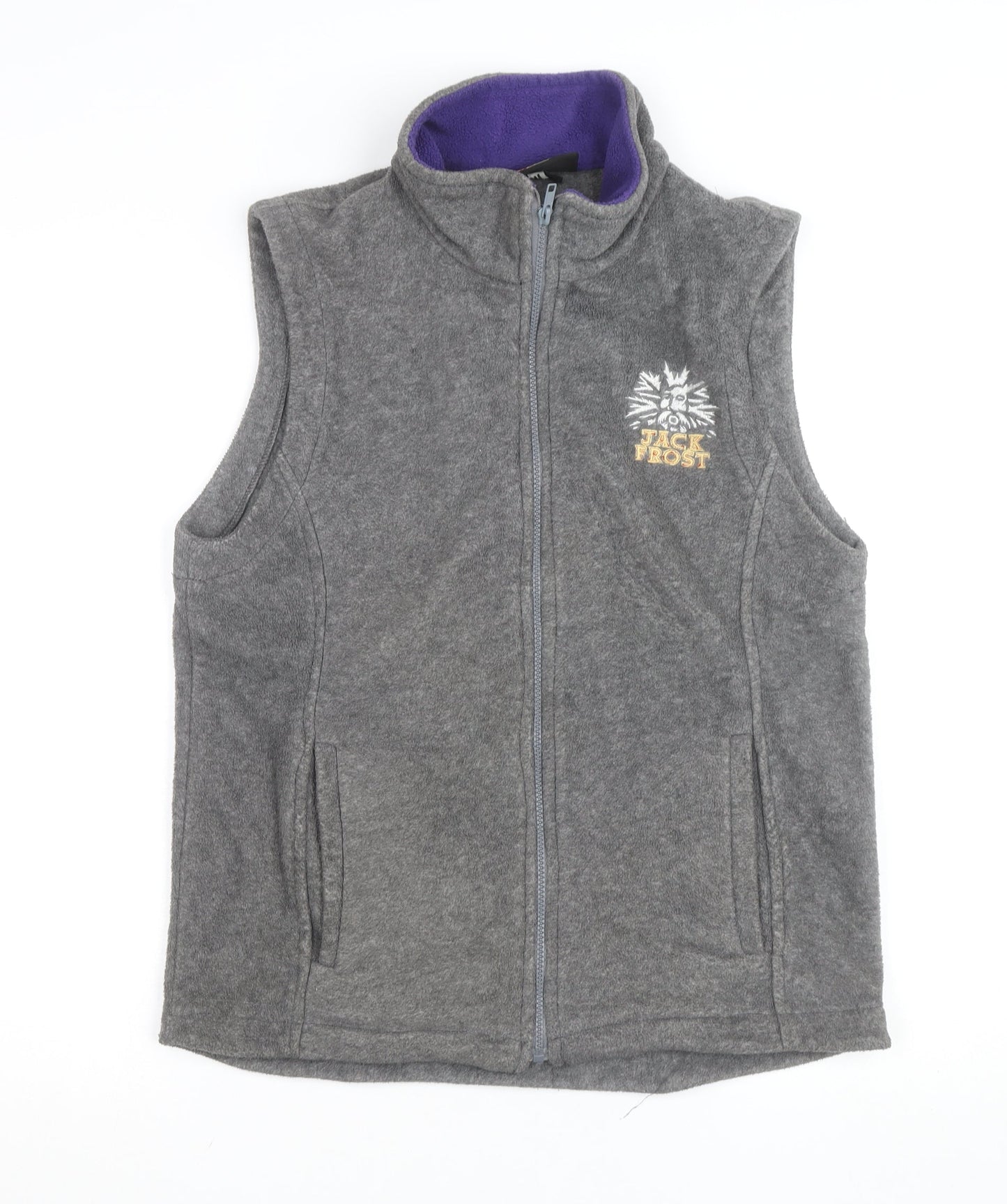 Fuller's Men's Grey Fleece Zip Vest M Embroidered Jack Frost Logo