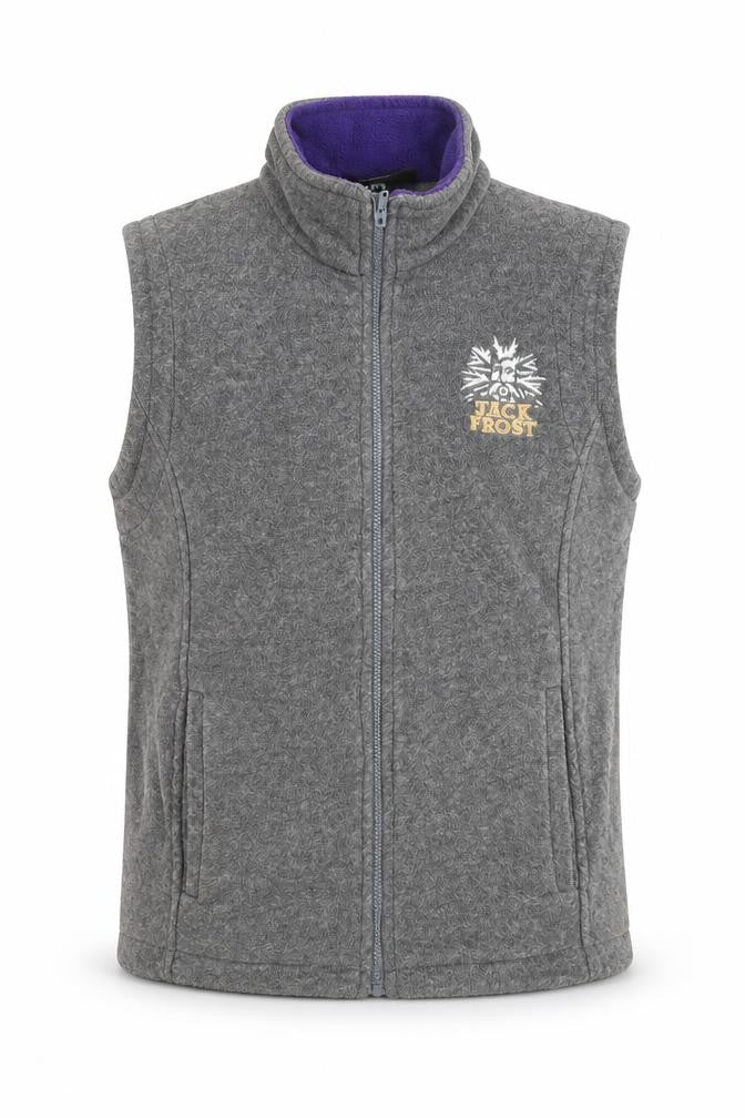 Fuller's Men's Grey Fleece Zip Vest M Embroidered Jack Frost Logo