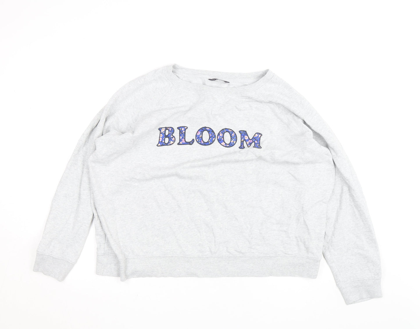 Marks and Spencer Mens Grey Bloom Sweatshirt L Crew Neck Cotton