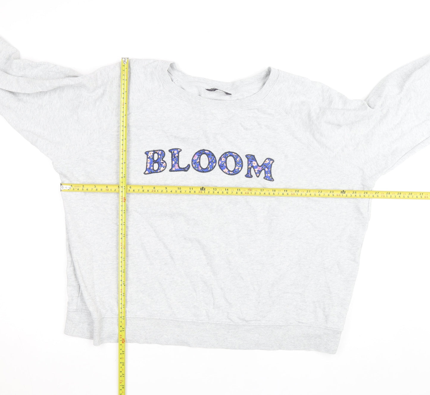 Marks and Spencer Mens Grey Bloom Sweatshirt L Crew Neck Cotton