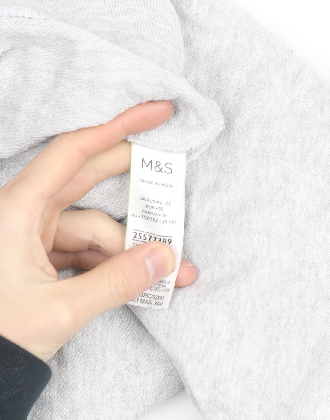 Marks and Spencer Mens Grey Bloom Sweatshirt L Crew Neck Cotton