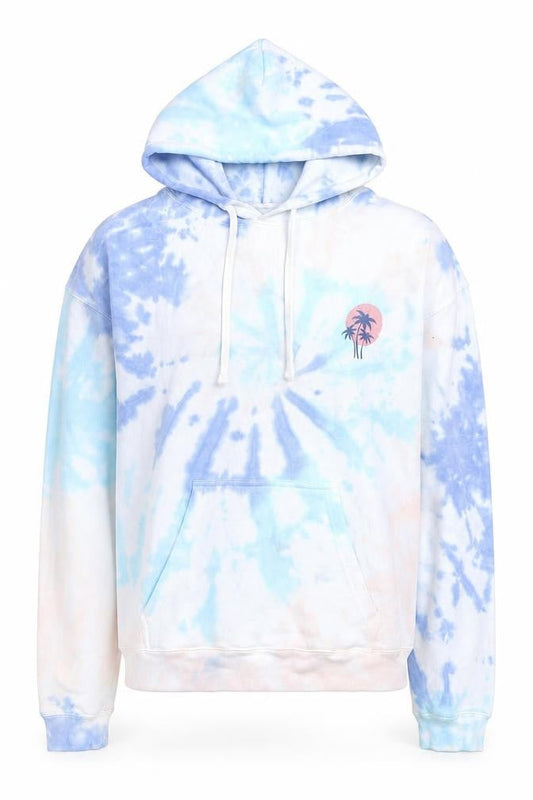 Pura Vida Men's Multicoloured Tie Dye Pullover Hoodie Size L