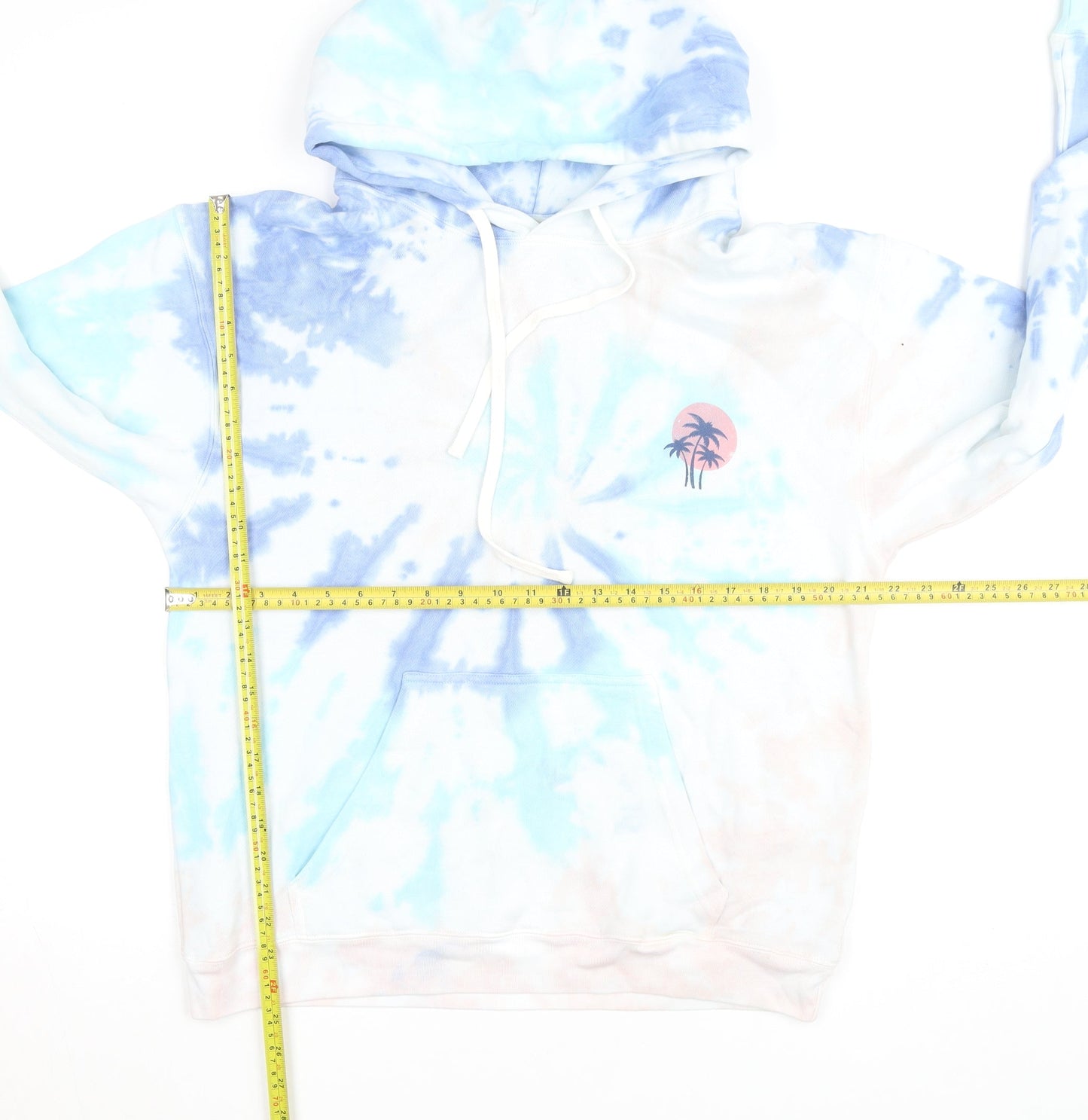 Pura Vida Men's Multicoloured Tie Dye Pullover Hoodie Size L