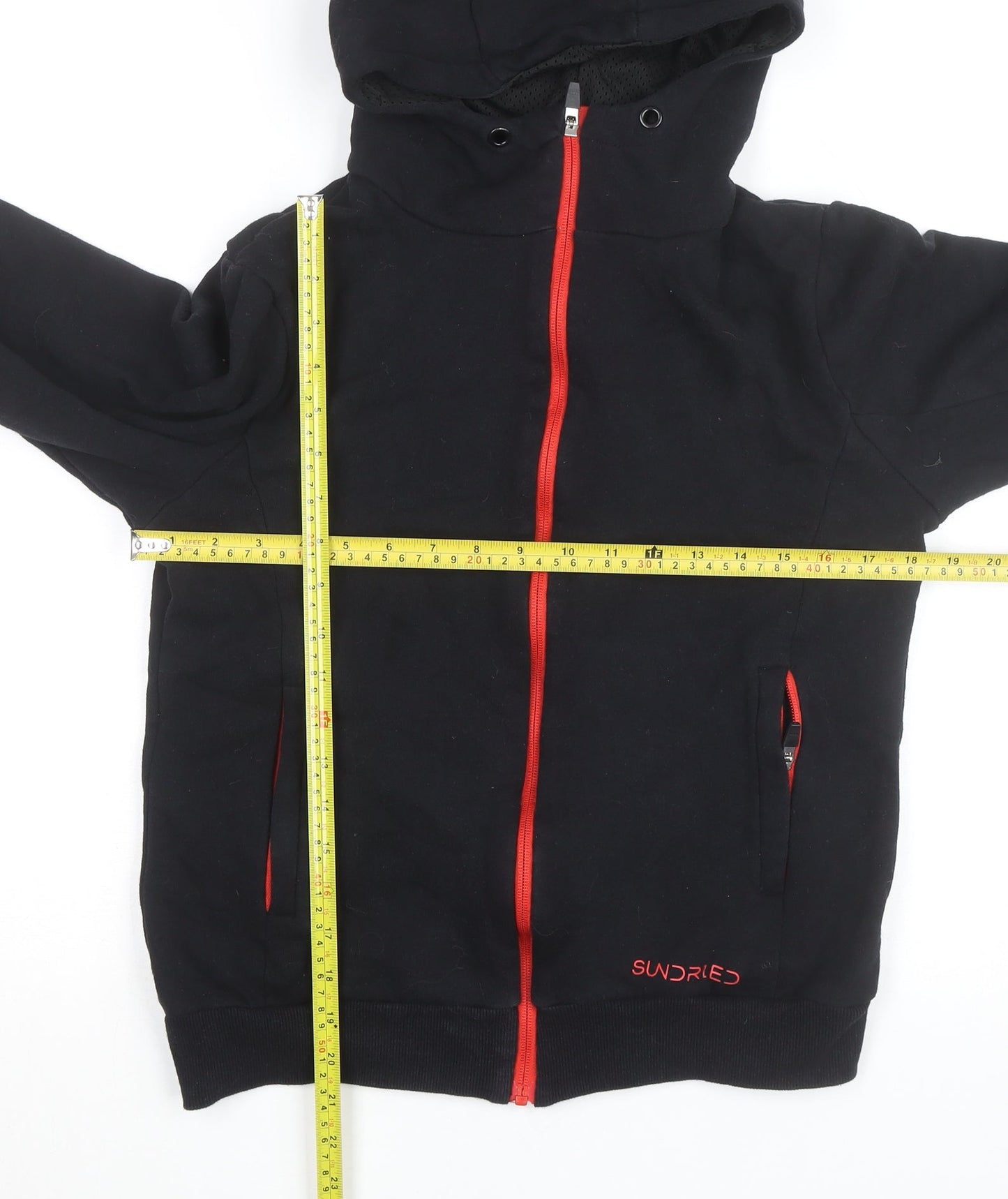 Sundried Womens Black Full Zip Hoodie M Cotton Blend Sportswear
