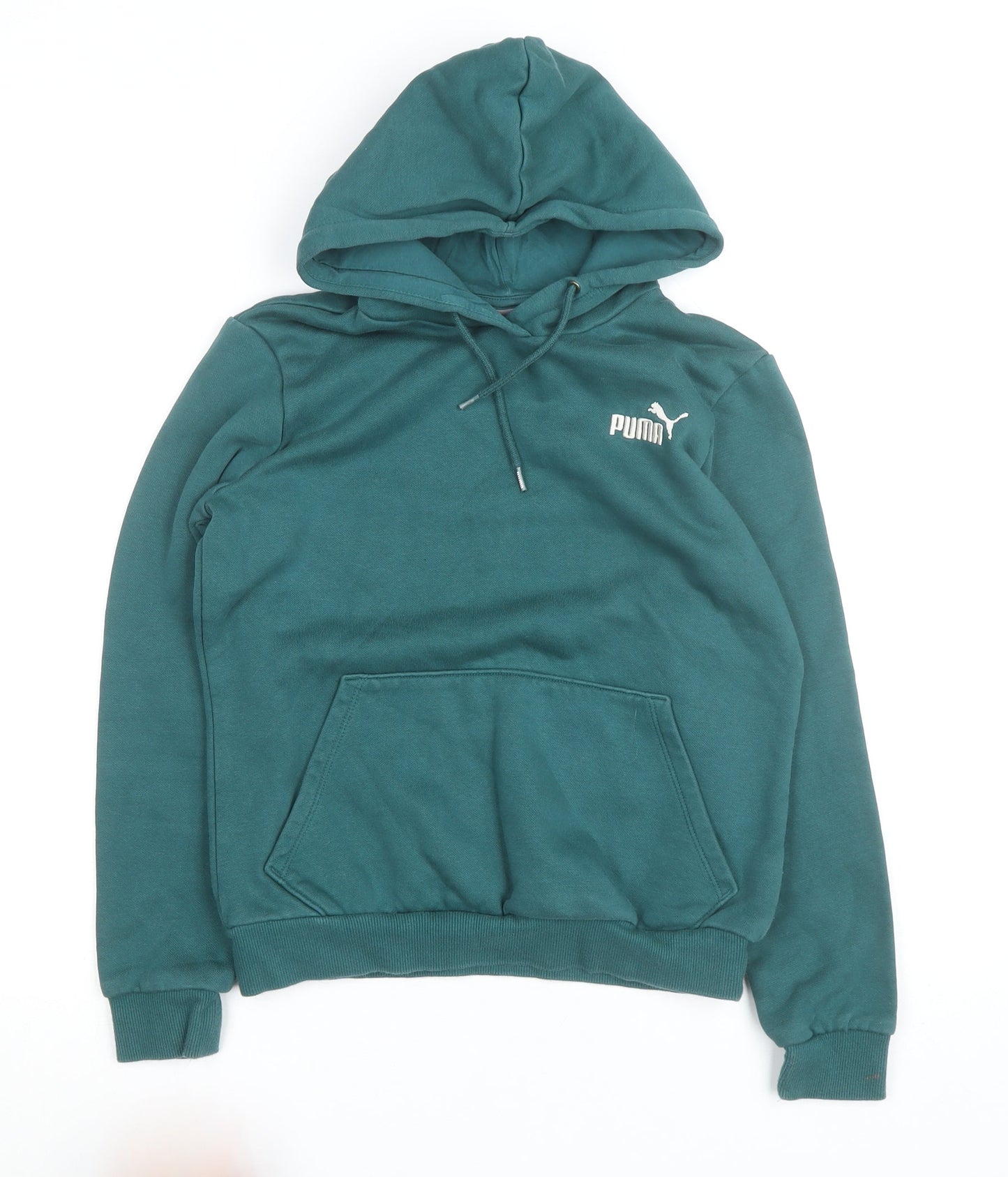Puma Men's Green Pullover Hoodie S Regular Fit Fleece Sweatshirt