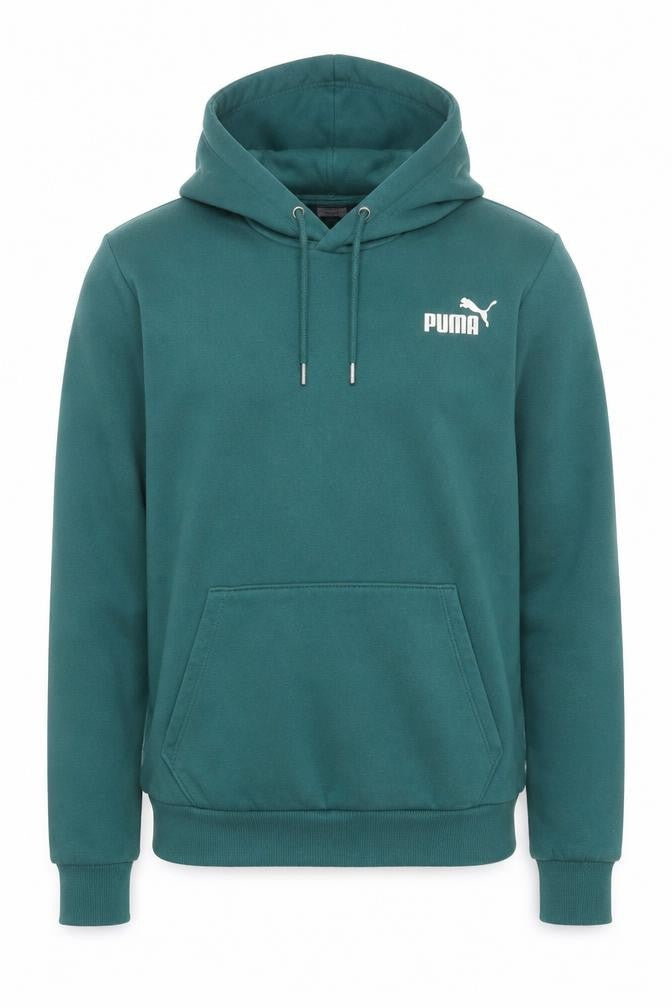 Puma Men's Green Pullover Hoodie S Regular Fit Fleece Sweatshirt