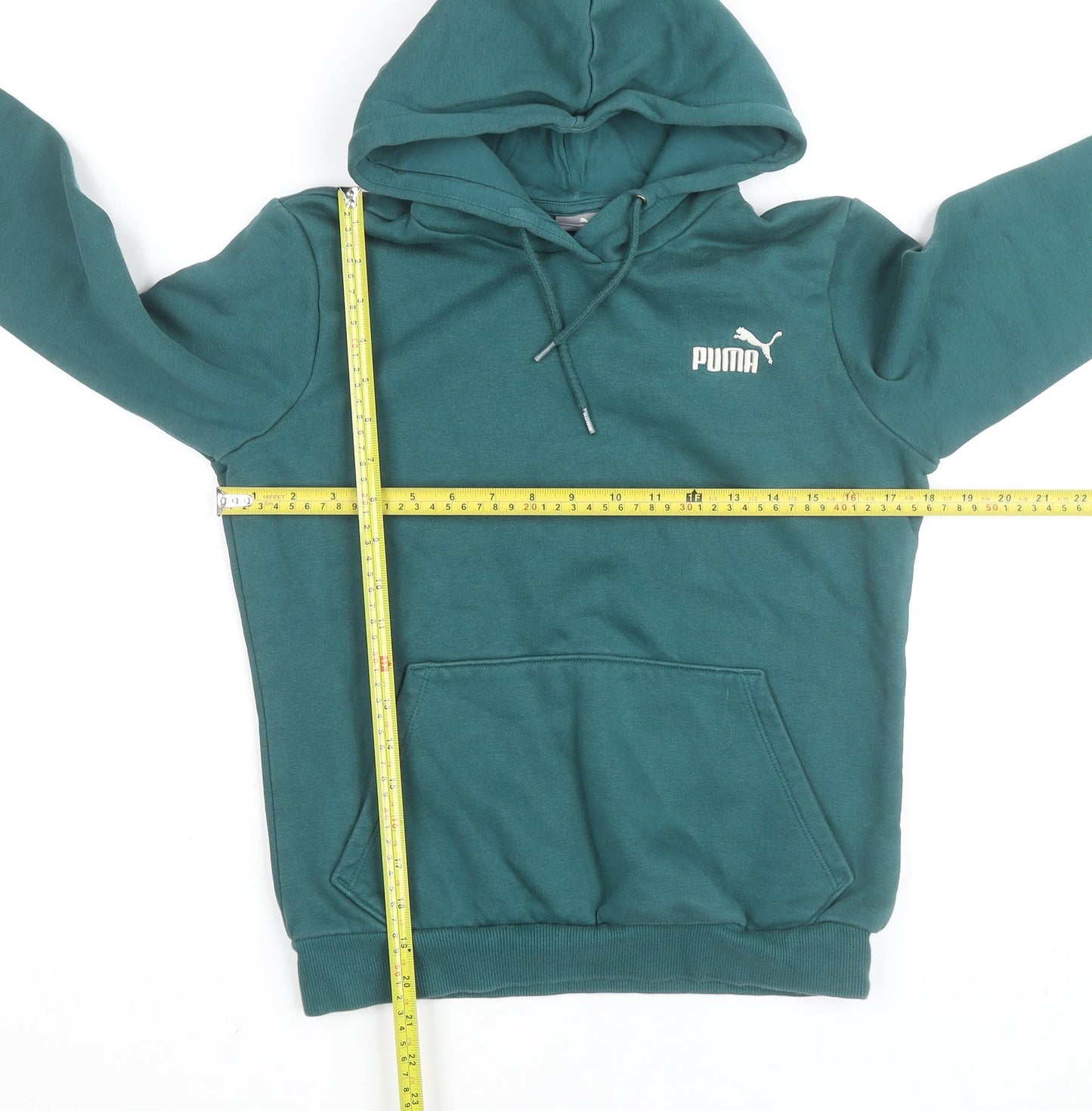 Puma Men's Green Pullover Hoodie S Regular Fit Fleece Sweatshirt