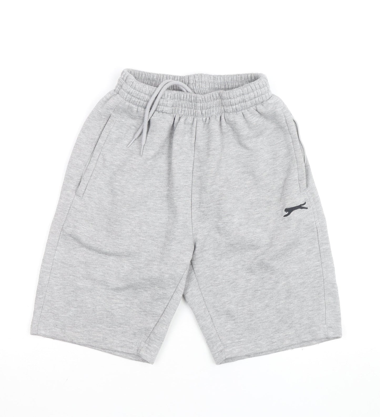 Slazenger Men's Grey Sweat Shorts Small Elastic Waist Athletic