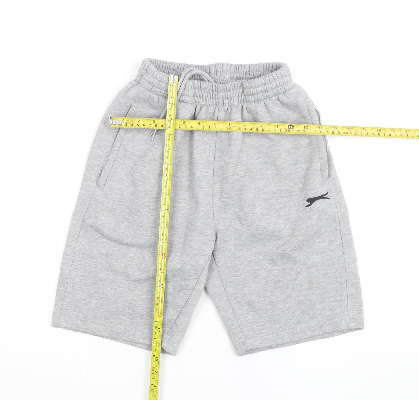 Slazenger Men's Grey Sweat Shorts Small Elastic Waist Athletic