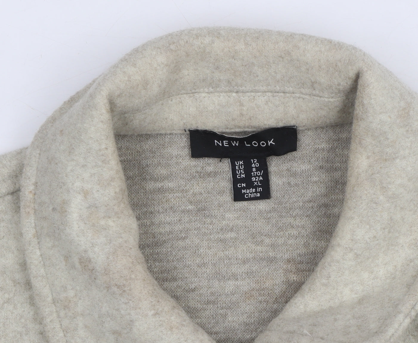 New Look Women Beige Mid-Length Button Jacket Size 12