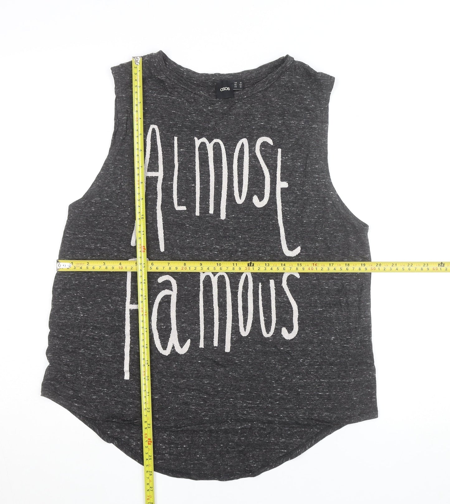 ASOS Women’s Grey Almost Famous Sleeveless Tank Top Size 14