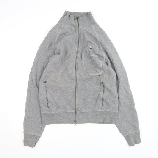 Lyle & Scott Men's Grey Full Zip High Neck Cotton Jumper XL